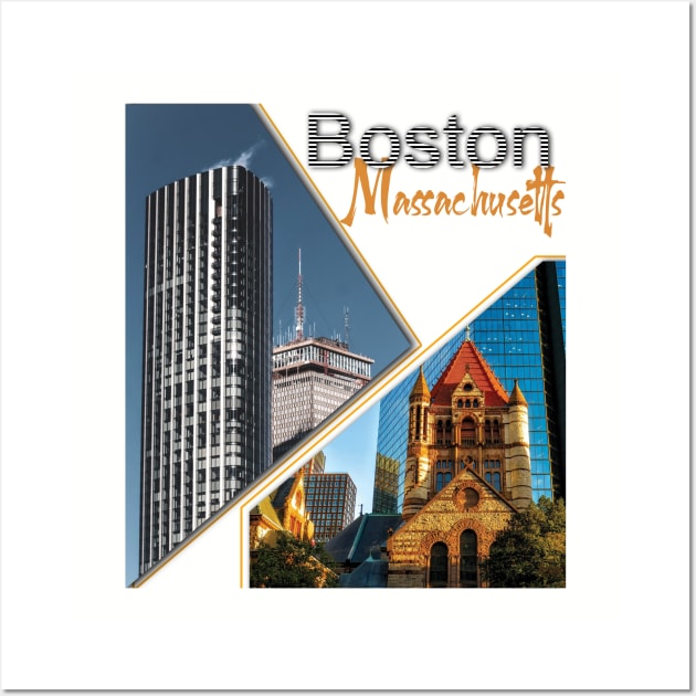 Boston Massachusetts Wall Art by TeeText